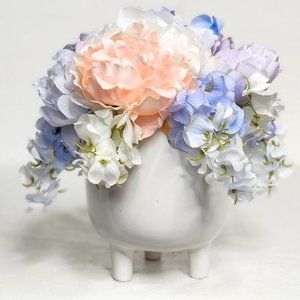 Centerpiece Pastel Floral in White Ceramic Vase